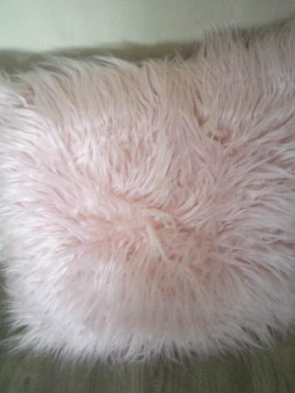 PHANTOSCOPE PINK FLUFFY HIGH PILE DORM PILLOW MANGOLIAN LONG HAIR STYLE FAUX FUR